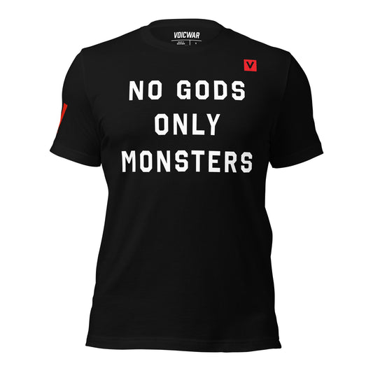 No Gods Only Monsters anti-authoritarian dark protest t-shirt — VOICWAR