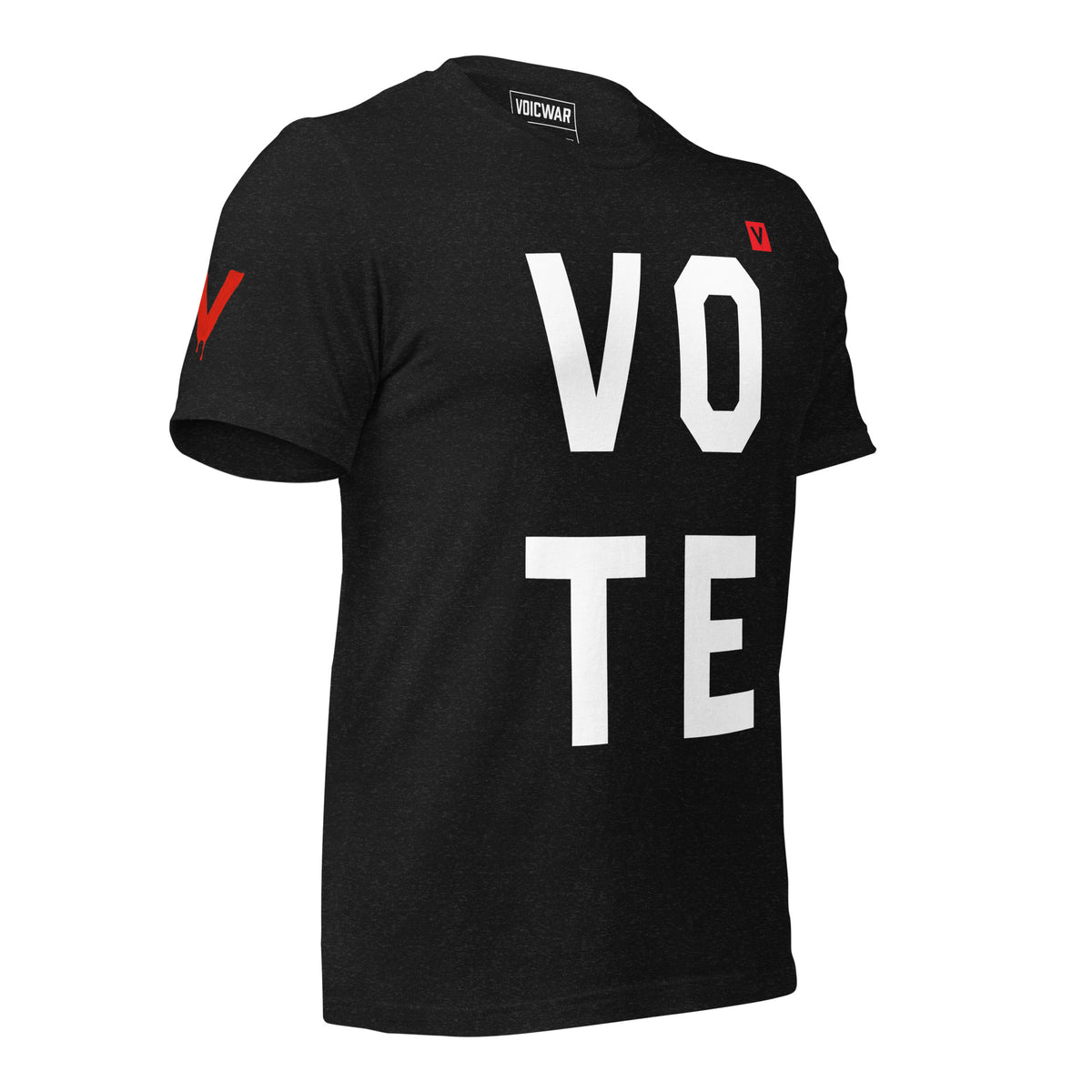 Vote Stack bold stacked-letter voting protest t-shirt by VOICWAR