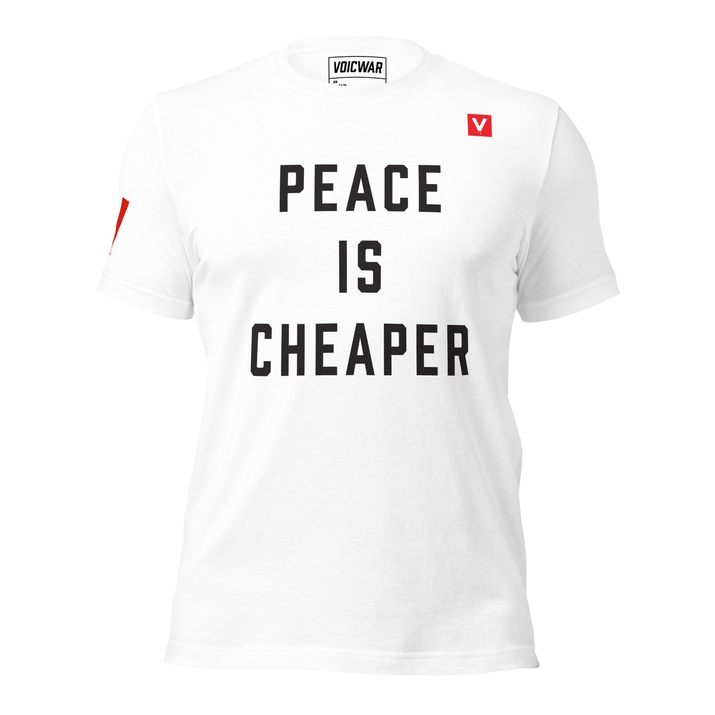 Peace is Cheaper anti-war pacifist protest t-shirt — VOICWAR