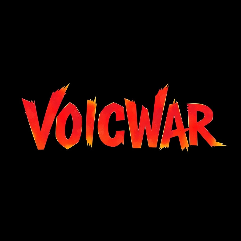 The word Voicwar in red on black background