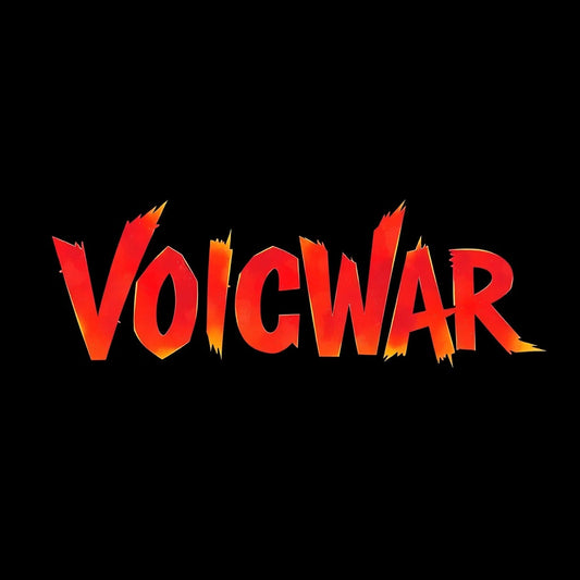 The word Voicwar in red on black background