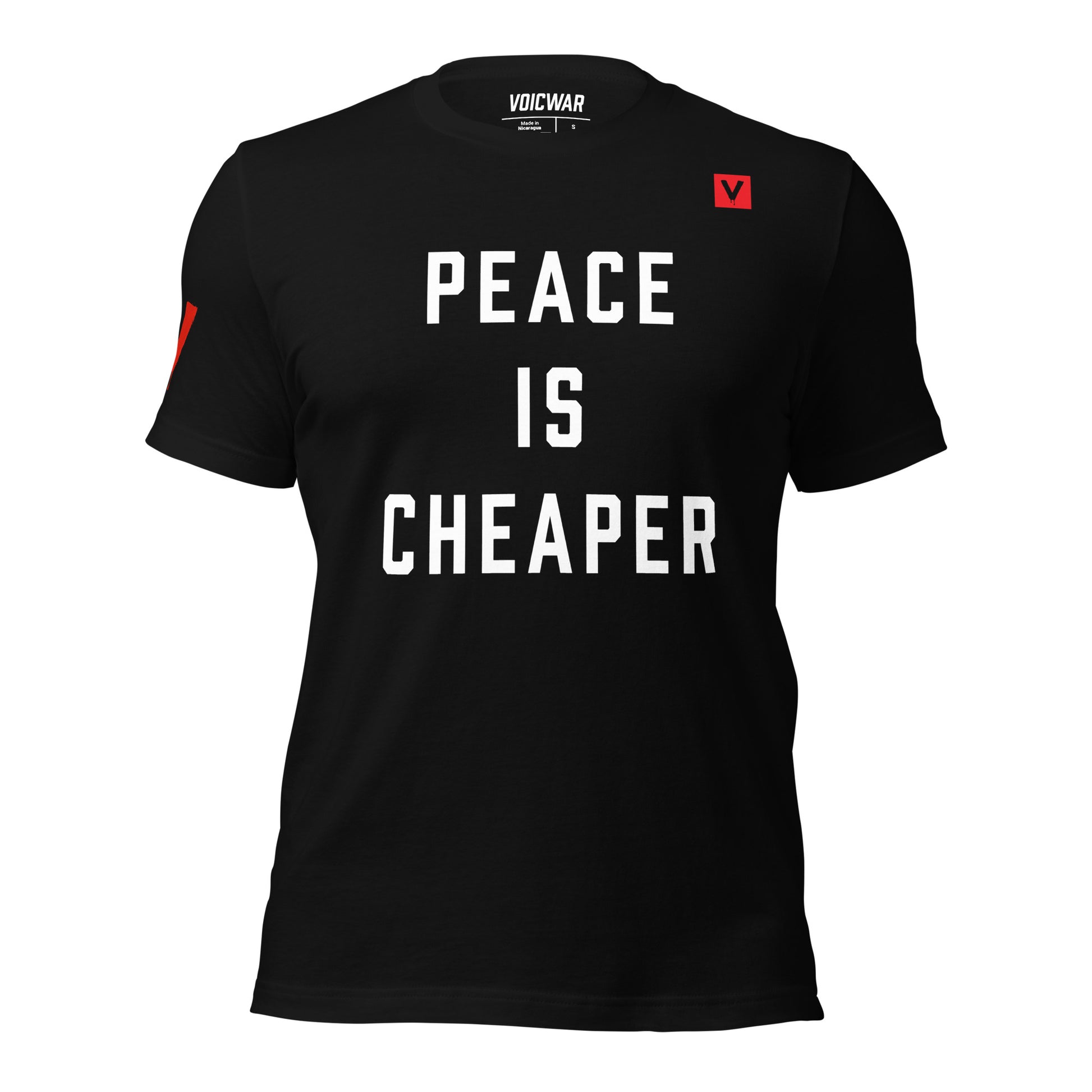 Peace is Cheaper anti-war pacifist protest t-shirt — VOICWAR