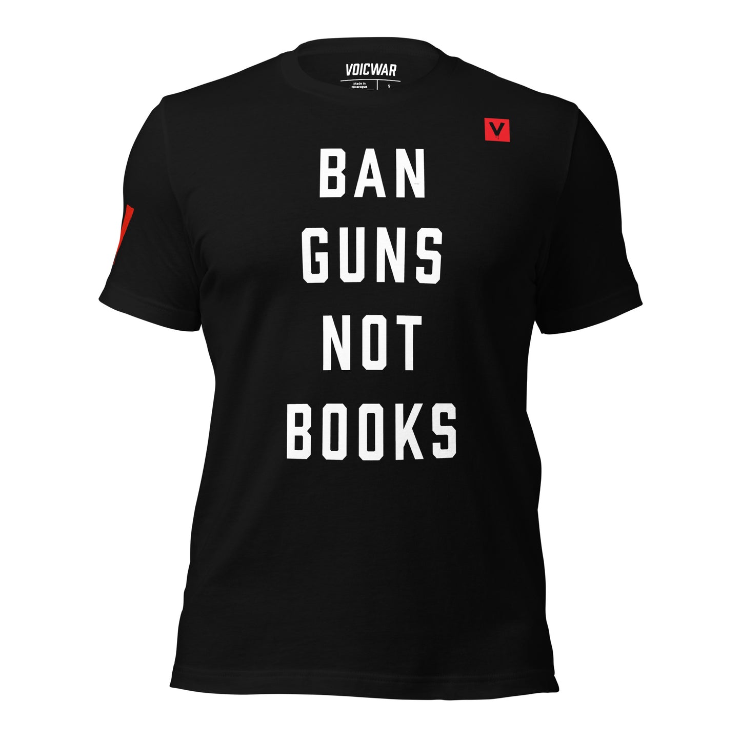 Ban Guns Not Books gun control censorship protest t-shirt — VOICWAR