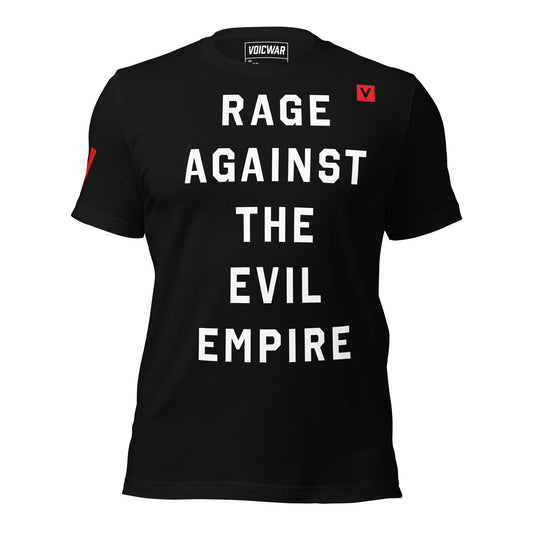 Rage Against the Evil Empire anti-authoritarian rock protest t-shirt — VOICWAR