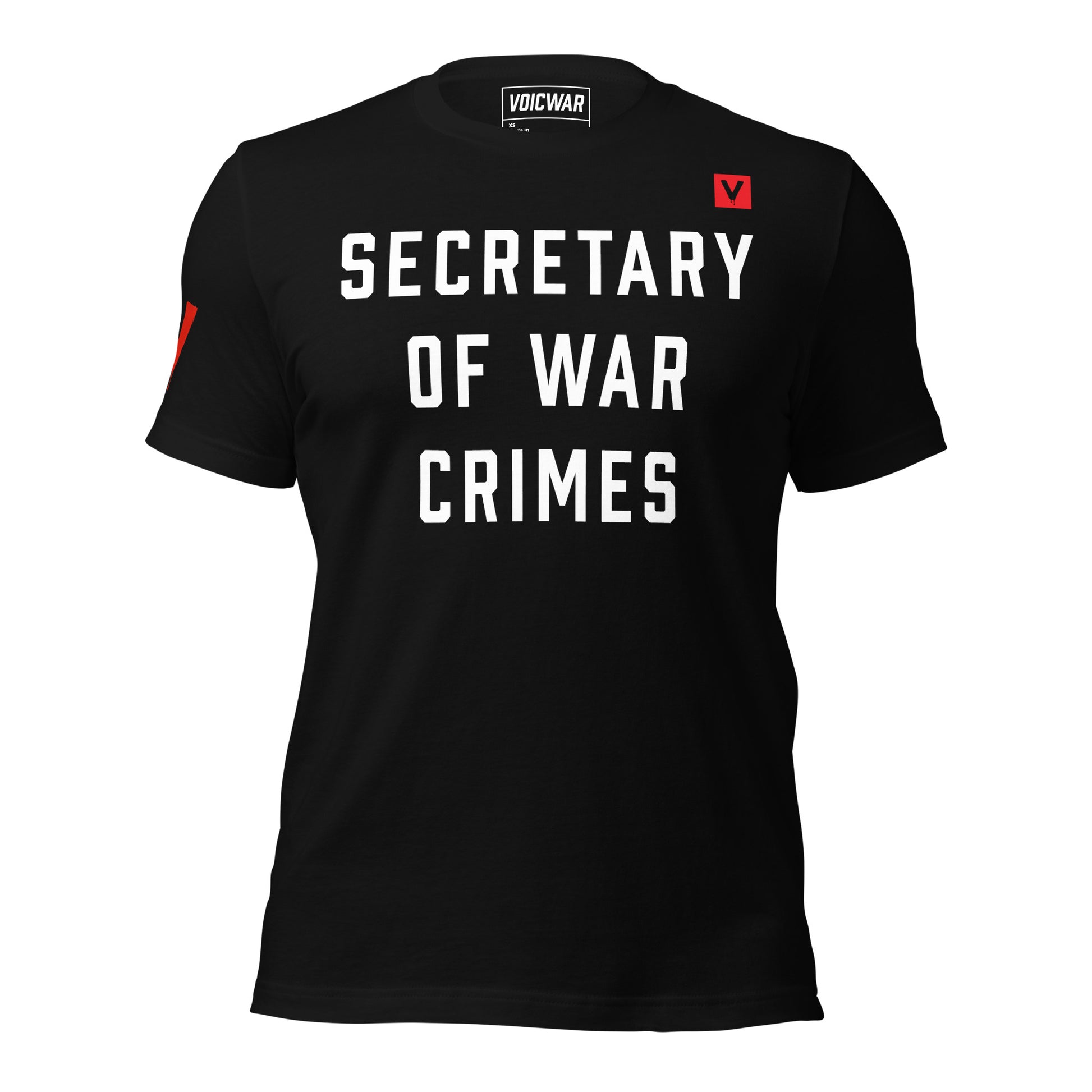 Secretary of War Crimes cabinet accountability satire protest t-shirt — VOICWAR