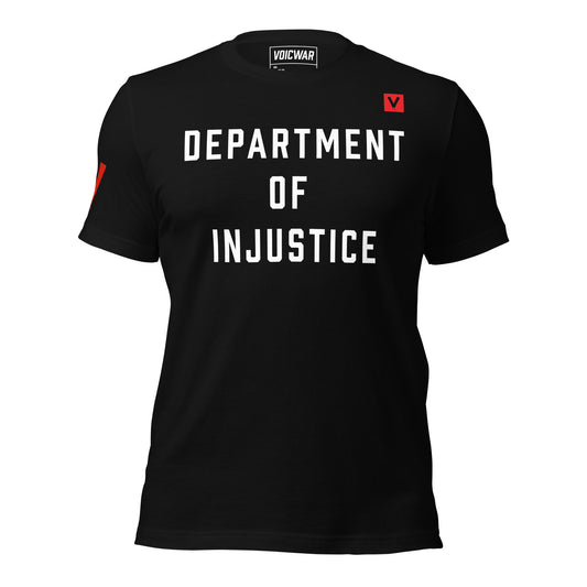 Dept of Injustice DOJ accountability satire protest t-shirt — VOICWAR