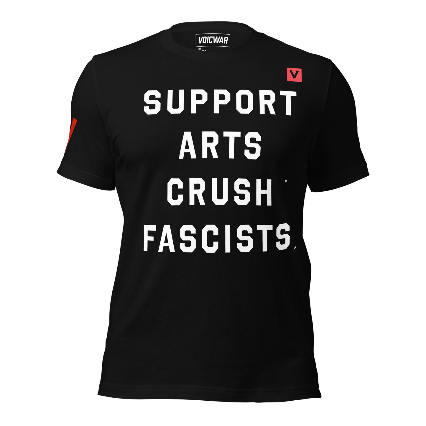 Support Arts Crush Fascists NEA defense anti-fascism protest t-shirt — VOICWAR