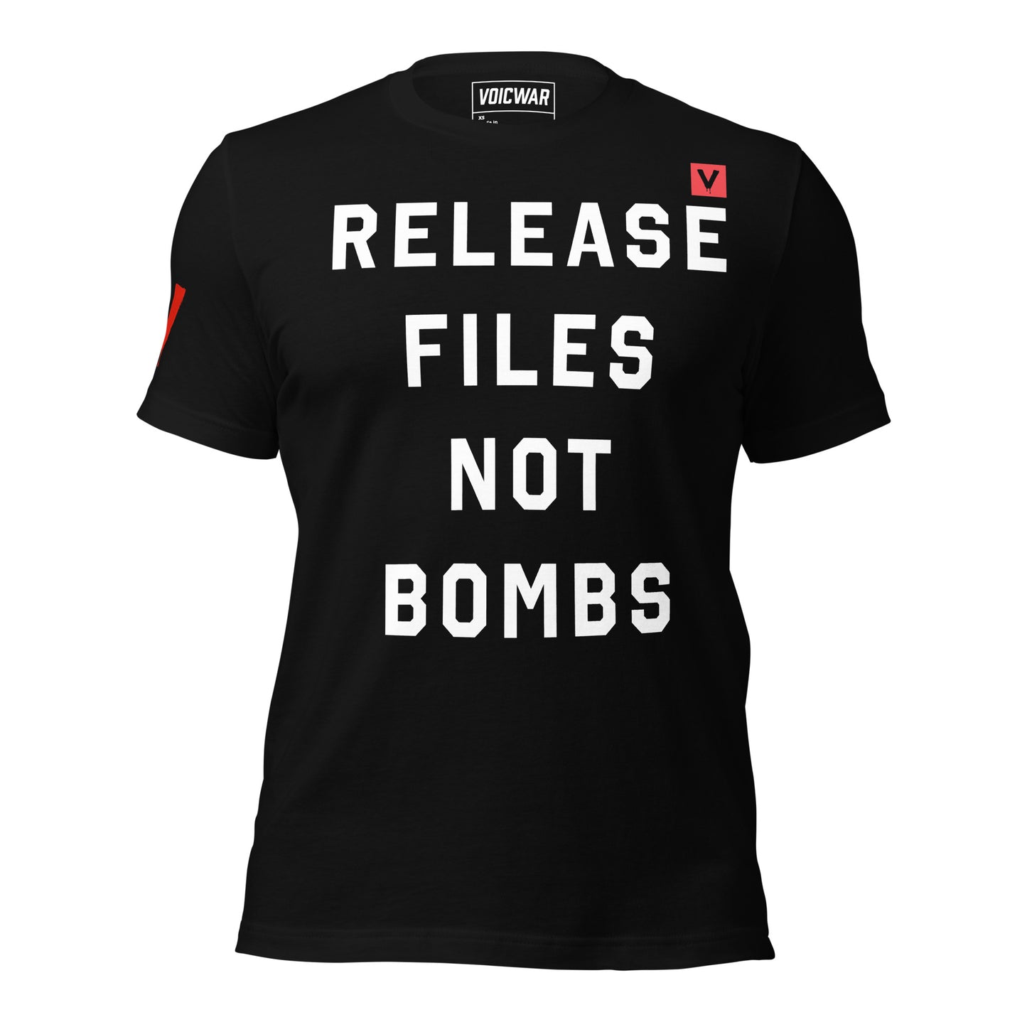 Release Files Not Bombs government transparency anti-war protest t-shirt — VOICWAR