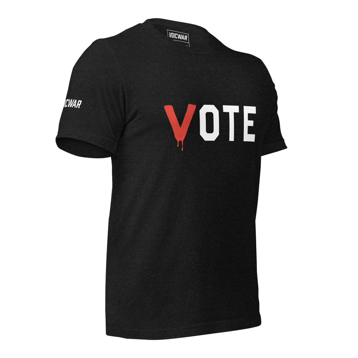 V-Drip Vote red dripping V voting protest t-shirt by VOICWAR