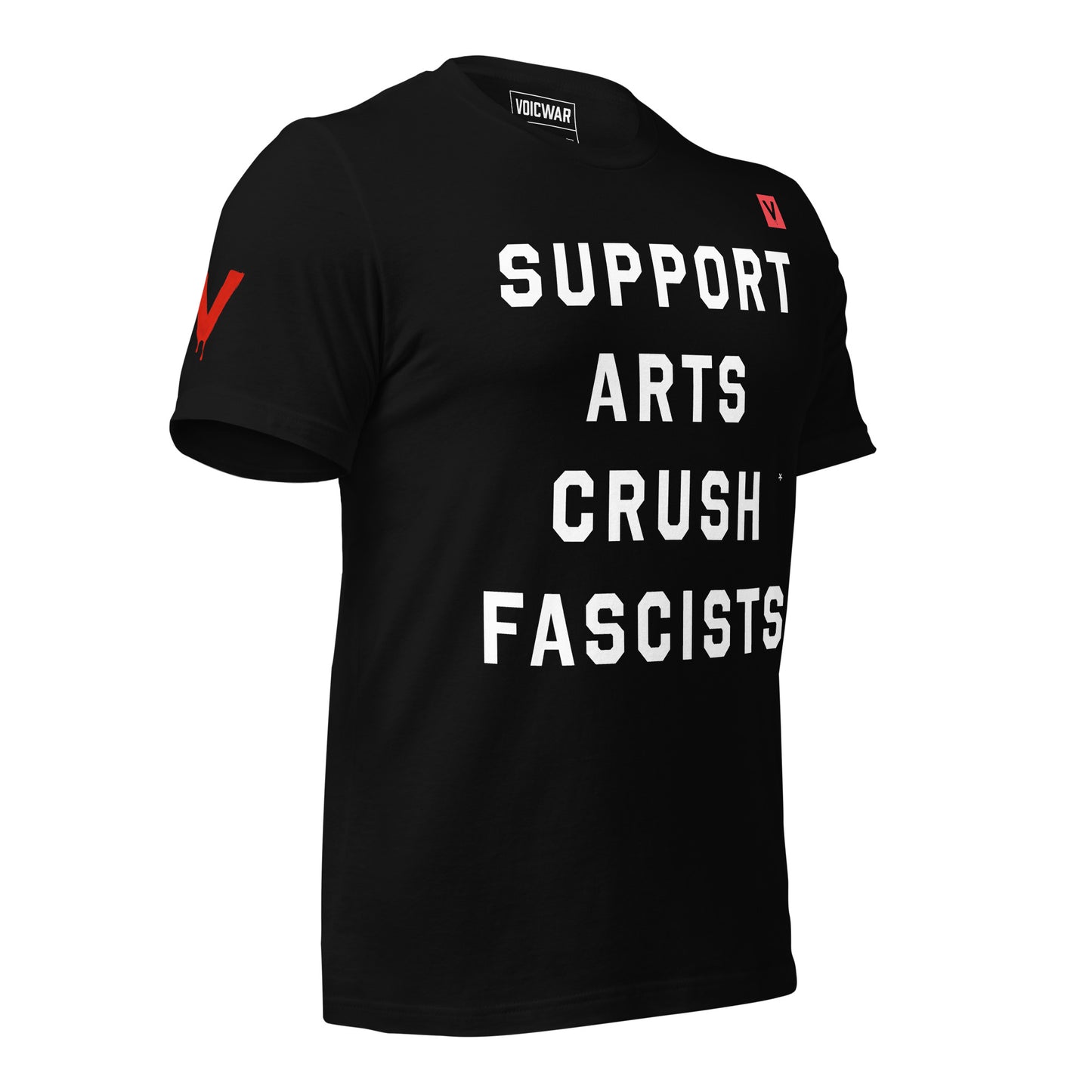 Support Arts Crush Fascists NEA defense anti-fascism protest t-shirt — VOICWAR