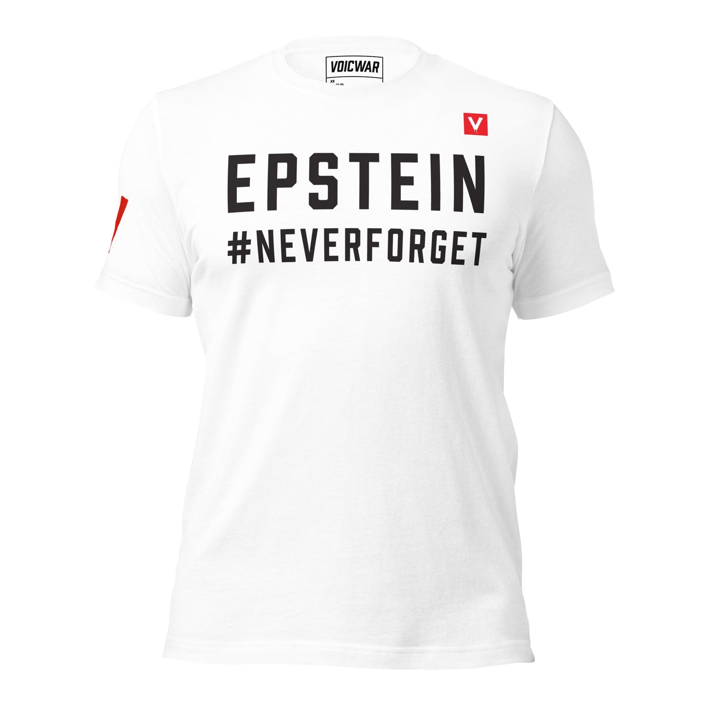 Epstein Never Forget accountability protest t-shirt — VOICWAR