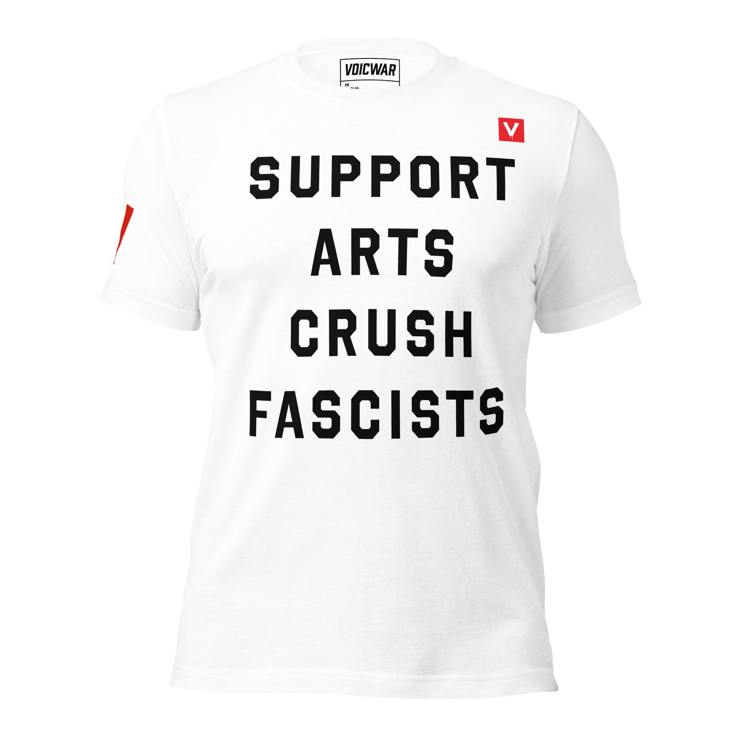 Support Arts Crush Fascists NEA defense anti-fascism protest t-shirt — VOICWAR