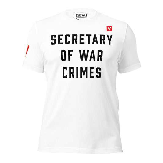 Secretary of War Crimes cabinet accountability satire protest t-shirt — VOICWAR