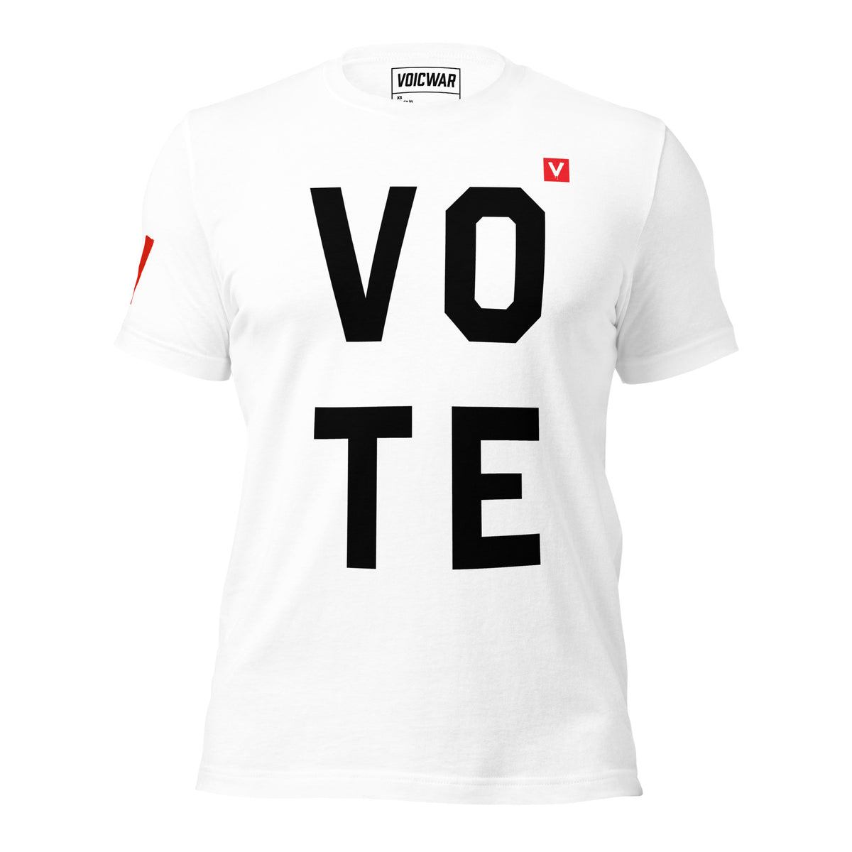 Vote Stack bold stacked-letter voting protest t-shirt by VOICWAR