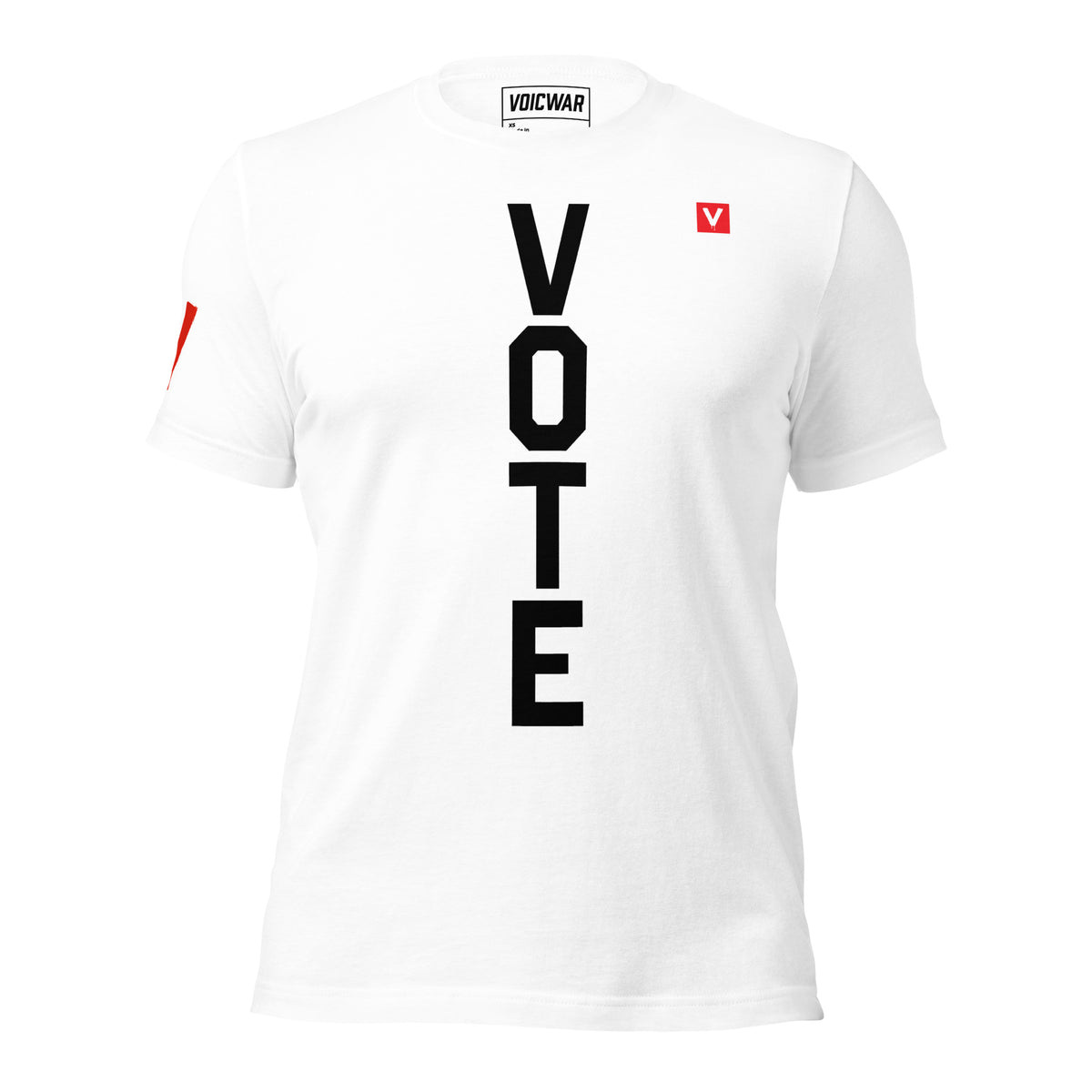 Vote Tower vertical-letter voting protest t-shirt by VOICWAR