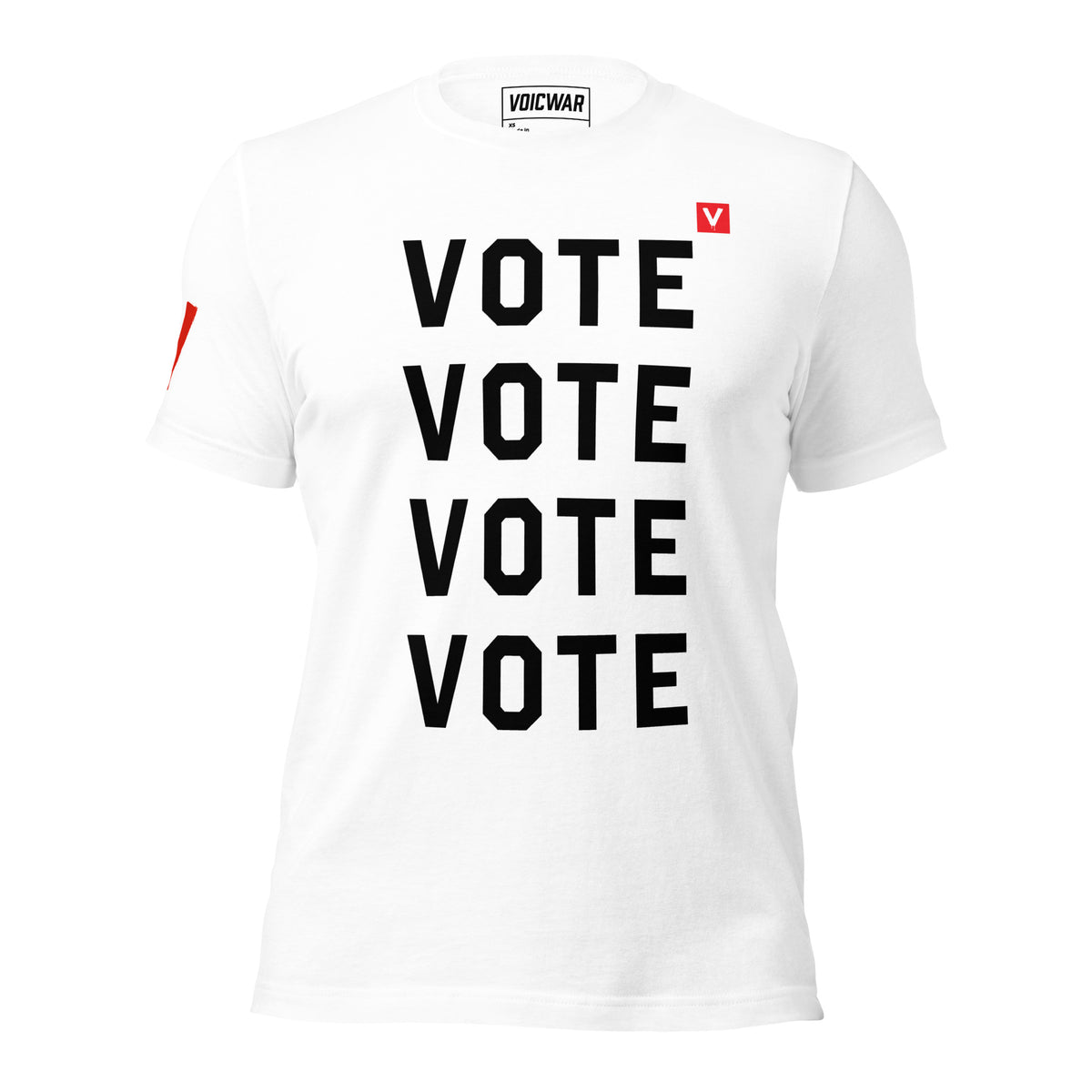 Vote Vote Vote repeated-word voting protest t-shirt by VOICWAR
