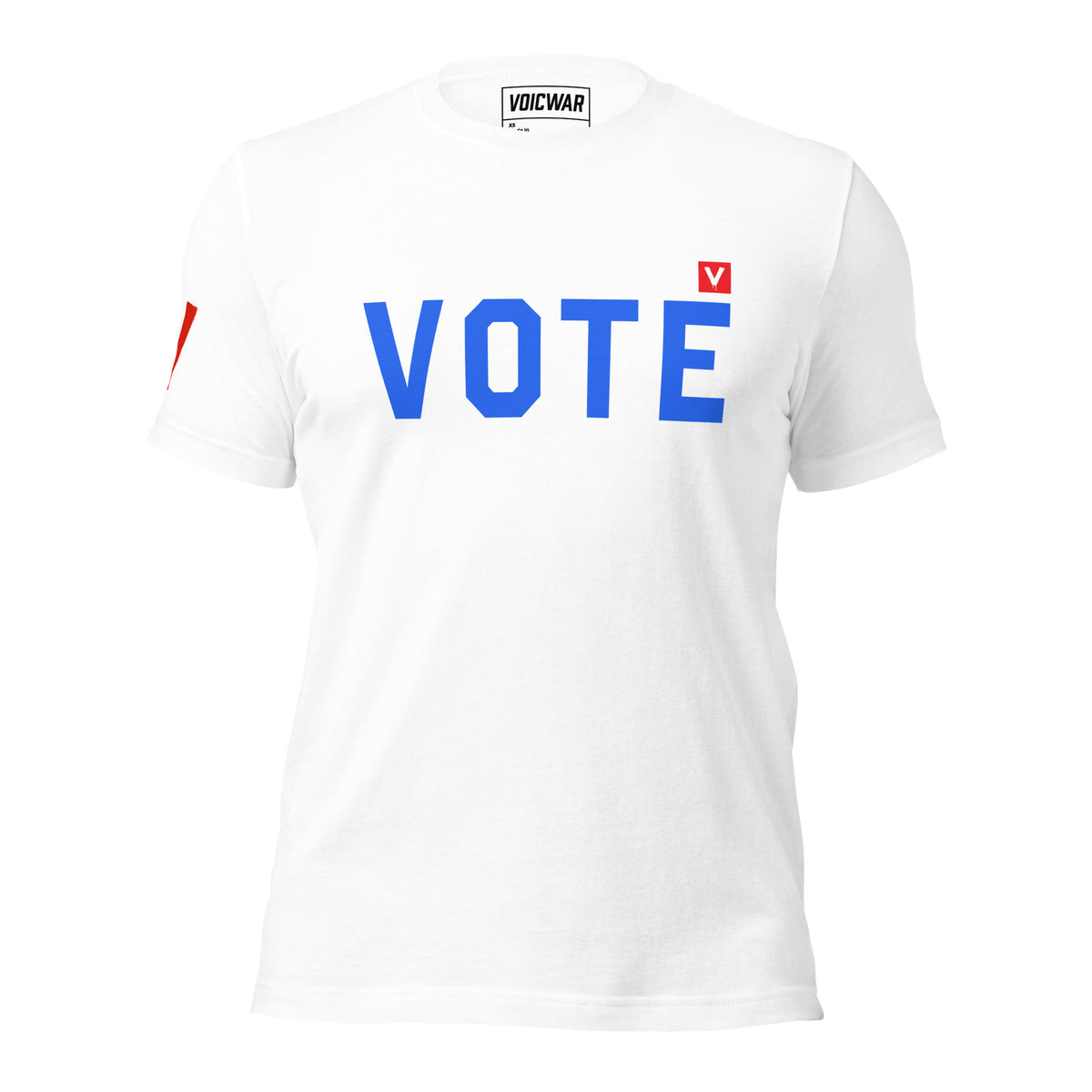 Blue VOTE get-out-the-vote protest t-shirt by VOICWAR