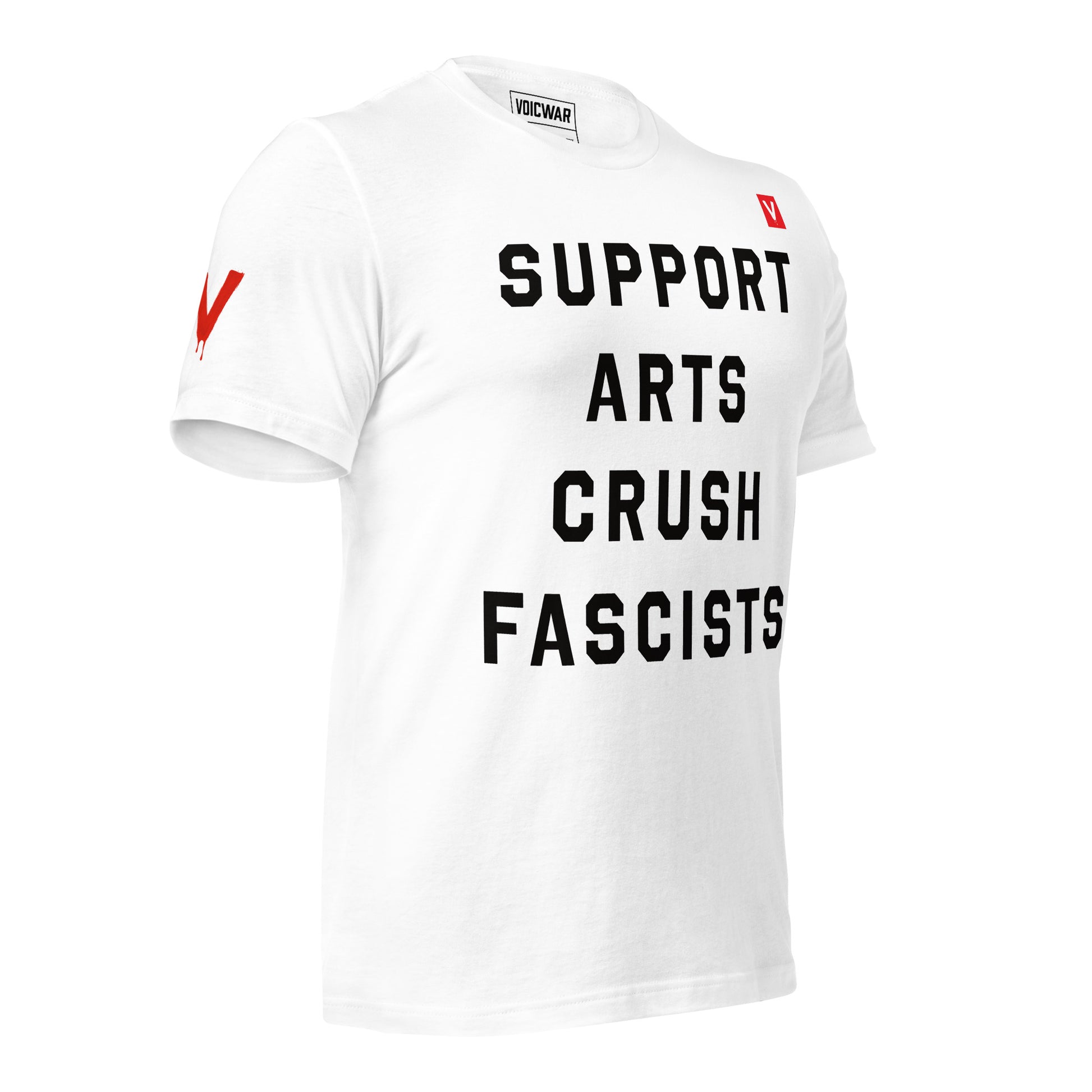 Support Arts Crush Fascists NEA defense anti-fascism protest t-shirt — VOICWAR
