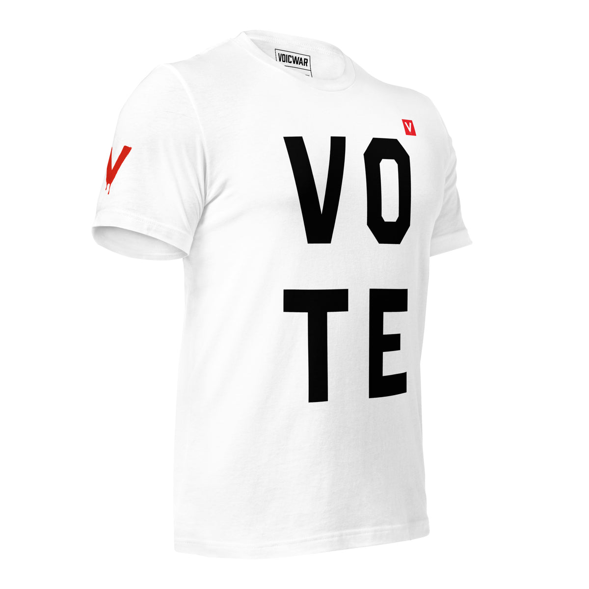 Vote Stack bold stacked-letter voting protest t-shirt by VOICWAR
