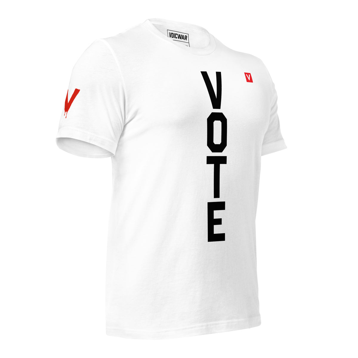 Vote Tower vertical-letter voting protest t-shirt by VOICWAR