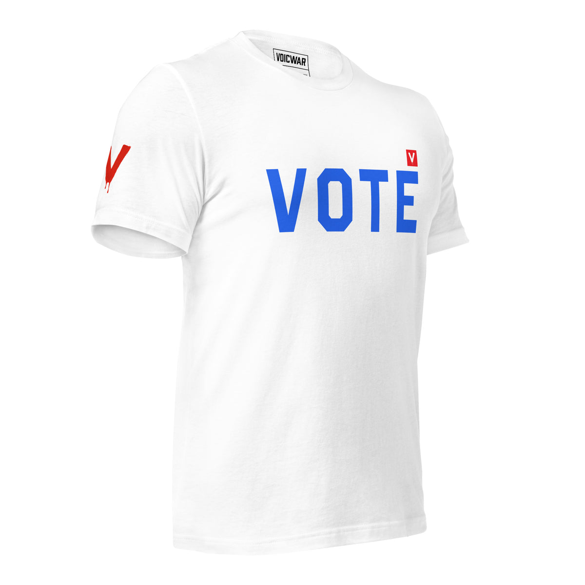 Blue VOTE get-out-the-vote protest t-shirt by VOICWAR